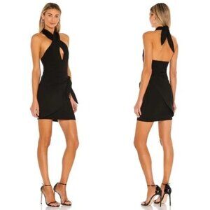 Lovers And Friends S Black Corey Halter Wrap Skirt Mini Dress Going Out Club
